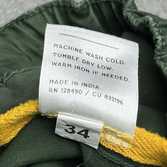 Pact Pants Mens Extra Large Green Canvas Roll Up Pant Organic Cotton Stretch XL - Picture 5 of 12